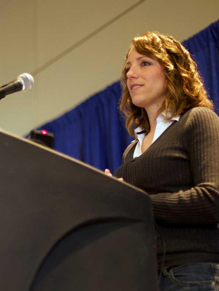 Jen Lampton delivering her keynote at MADCamp 2015