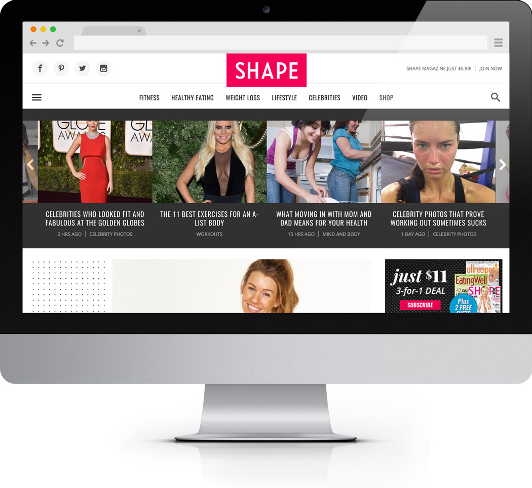shape.com homepage desktop